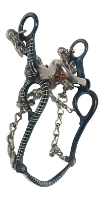 NELIDAS SOUTHERN IMPORTS 5 1/2" CHARRO SADDLE MEXICAN BLUE HORSE BIT, FRENO PARA CABALLO, TACK HORSE GEAR