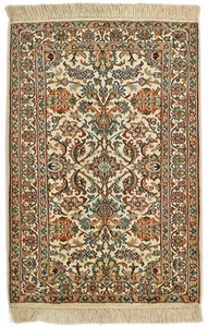 Alfombra de seda de cachemira 95x64 cm anudada a mano alfombra oriental nueva - Imagen 1 de 8