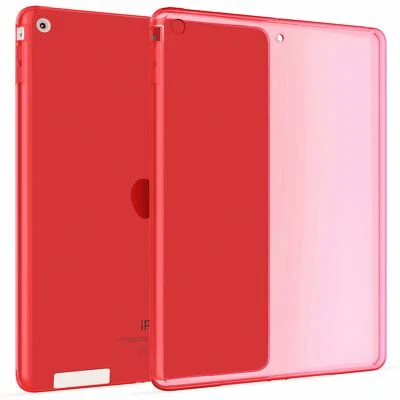 Transparent Étui Silicone Coque Housse Cover pour Apple iPad 2, 3, 4 en Rouge - Photo 1/4
