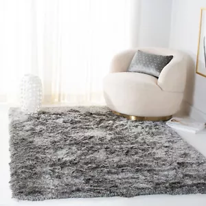 Safavieh Hand-Tufted Silken SILVER Shag Area Rugs - SG511-7575 - Picture 1 of 23