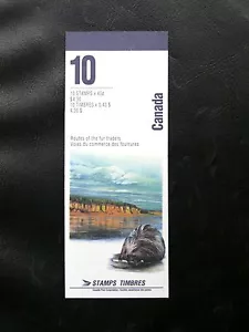 TIMBRES DU CANADA : CARNET 10 TIMBRES VOIES DU COMMERCE DES FOURRURES ** TBE - Imagen 1 de 2
