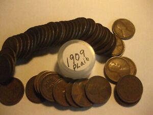 1 roll (50) 1909-P Lincoln cents avg. cir's