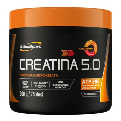 ETICHSPORT Ethicsport Creatina 5.0 Integratore Creatina Purissima e Micronizzata 300g