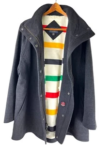 Preppy Heritage Pendleton Charcoal Grey Wool Blend Lined Warm Coat, Women's XL - Picture 1 of 15