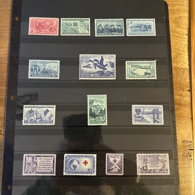 ANTIQUE VINTAGE STAMP COLLECTION LOT Of 14 3 Cents 2 Dollar - Image 1 of 4
