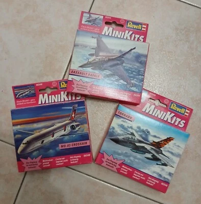 Lotto Aereo Revell Mini Kits Douglas MD83 Crossair Tornado IDS Rafale M Aerei - Immagine 1 di 4