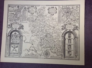 BUCKINGHAMSHIRE 1610 Map by John Speed - Uncoloured - Picture 1 of 2