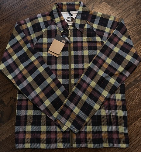 COACH Giacca da allenatore The North Face Ripstop nuova con etichette a quadri da uomo taglia small $119