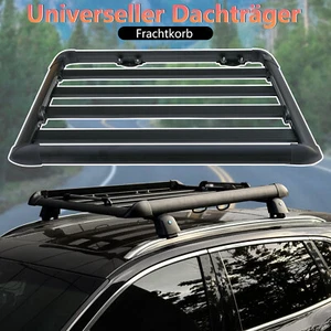 Universal Dachgepäckträger Auto Dachkorb Dachträger Gepäckkorb Alu Schwarz - Bild 1 von 9