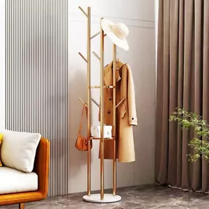 Tall Coat Rack Hat Clothes Stand Hanger Garment Hook Tree Metal Organizer Gold - Picture 1 of 12