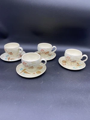Set of 4 Red Wing Random Harvest Cups & 4 Saucers - Image 1 of 4