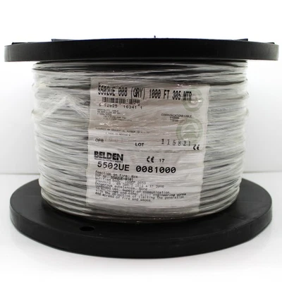 1000 FT Spool of Belden 5502UE 22AWG 4-C Unshielded Gray Security & Sound Cable - Image 1 of 2