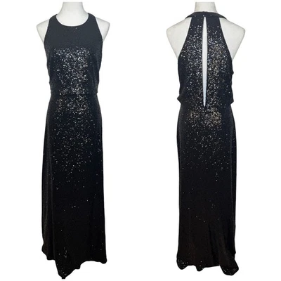 Vestido Formal Colección Jenny Yoo Negro Lentejuelas Talla 12 Sin Mangas Espalda Abierta Foto 1 de 4