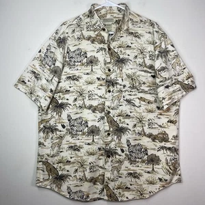 Camicia Banana Republic safari e viaggio con bottoni uomo taglia M stampa animalier vintage anni 90 - Foto 1 di 9