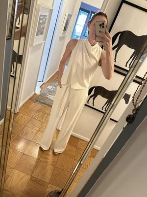 Halston Heritage White Jumpsuit Size 4 - Image 1 of 4