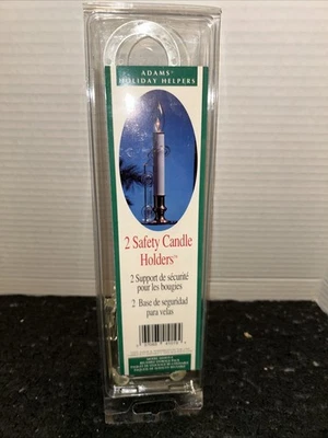 Paquete de 2 candelabros de seguridad Adams ventana de Navidad EE. UU. - Nuevo stock antiguo Foto 1 de 3
