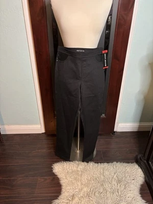 Nuevo DKNY Jeans Ponte Pantalón Favorecedor Tiro Medio Color Carbón Talla Mediana Foto 1 de 4