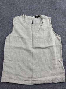 Quince Tank Top Womens Medium Beige 100% Linen Sleeveless Blouse Shirt - Picture 1 of 6