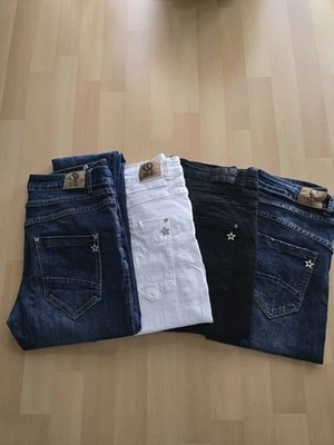 4x Karostar Boyfriend Strech Jeans Hosen mit Knopfleiste Damen Gr. 38 - Bild 1 von 4