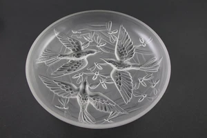 Vtg Signed Verlys France Frosted Crystal Centerpiece Bowl Birds Bees Dragonflies - Picture 1 of 15