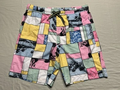Pantalones Cortos de Natación Red Ape MCMXXXIII Multicolor Para Hombre XL Playa Vintage Años 80 90 Patrón Foto 1 de 4