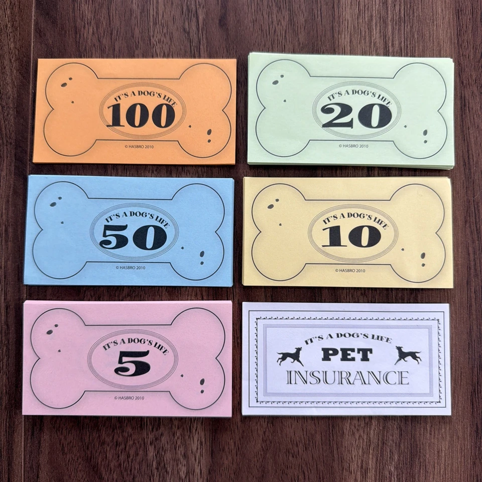 The Game Of Life It’s A Dog’s Life Edition Replacement Money And Insurance - Image 1 of 1