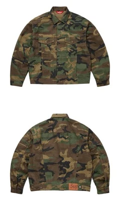 JAQUETA TRUCKER JEANS PINTOR JOELHO DUPLO LOGOTIPO JACQUARD SUPREMO (34) FW25 - Imagem 1 de 4