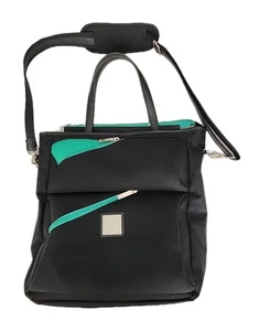 Bolso de Mano Diane Von Furstenberg Equipaje Viaje Noche Negro/Verde azulado Nuevo sin Etiquetas Regalo - Imagen 1 de 16