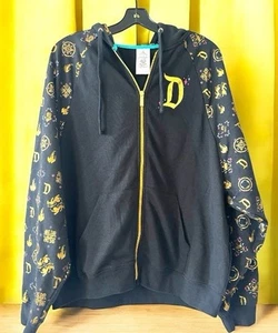 Disney Cinderella Zip Up Hoodie Large Schwarz Gold Folie Disneyland RAR Gold Schwarz - Bild 1 von 8