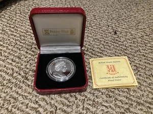 9-11 Silver Proof Coin British Virgin Islands 2002 Uncirculated with COA - Picture 1 of 4