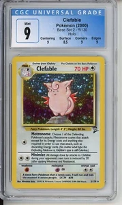 Clefable 5/130 Pokemon TCG Base 2 Holo Rare Graded CGC 9 Mint - Picture 1 of 2