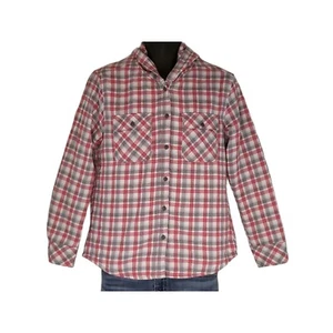 Boston Traders Jacket Men Sz M Plaid Hooded Button Up Long Sleeve Shearling - Picture 1 of 6
