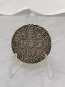 More details for 1668 charles ii crown 0.925 silver - vicesimo - high collectors grade 