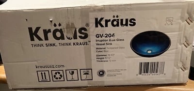 Fregadero de baño y piezas Kraus GV-204-SO azul 16-1/2" vaso de vidrio azul irrupción Foto 1 de 4