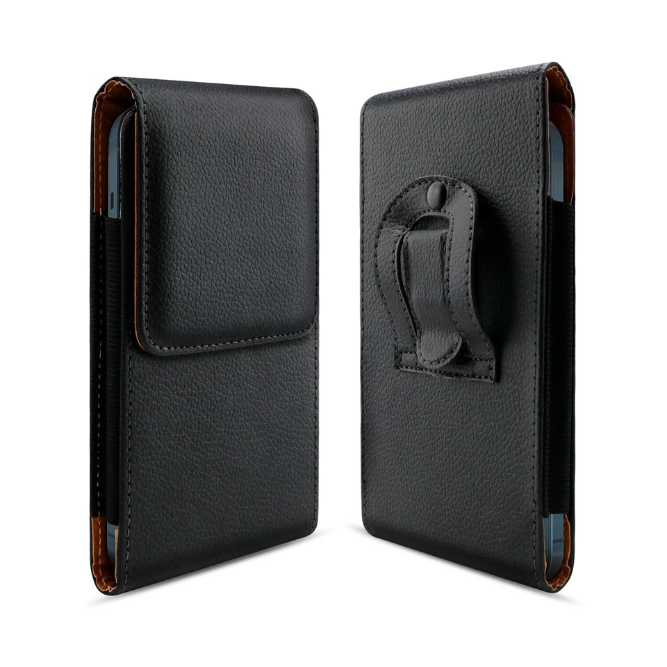 Cell Phone Holster Pouch Leather Wallet Case with Belt Loop for Motorola Samsung - Image 1 of 4