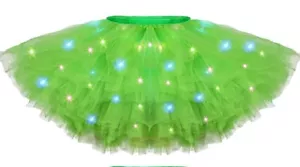 LED Light Up Tutus Skirt / 5 Layered Party Costume Tutus for Women Onesize Green - Picture 1 of 4