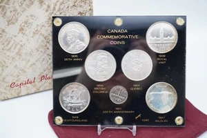 Canada Commemorative 5 Silver Dollar Coin Set 1935-1967 + Nickel Capitol - F085 - Picture 1 of 20