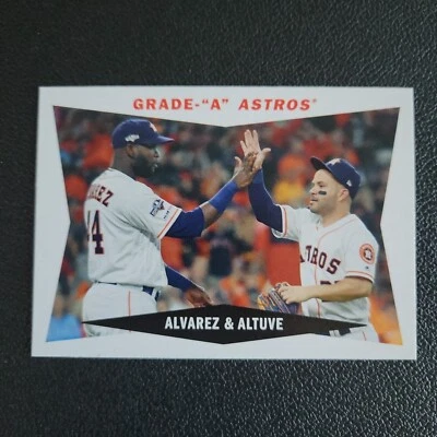 2020 Topps Archives Grade "A" Astros Yordan Alvarez Jose Altuve #60CC-AA RC B14 - Image 1 of 2