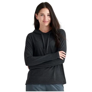Free Fly Bamboo Flex Hoodie Women's Sweatshirt, Heather Black, X-Large - Picture 1 of 2