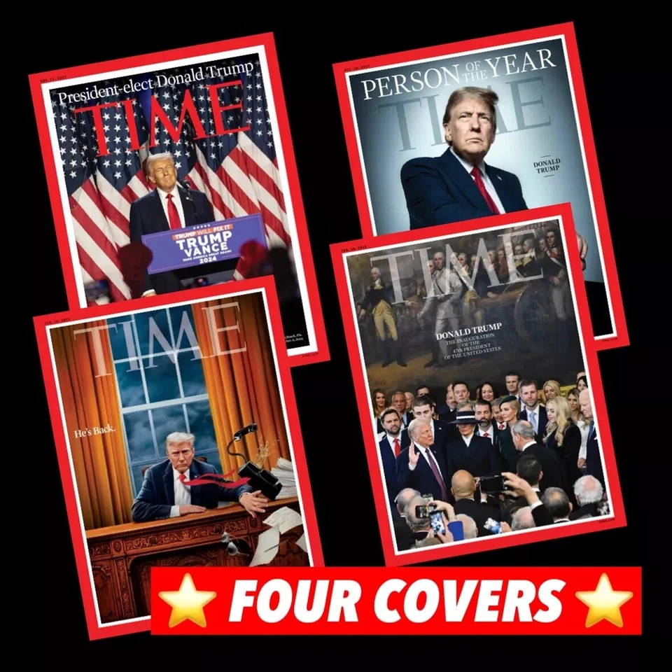 ⭐️2024 TIME TRUMP 4 MAGAZINES INAUGRATION PERSON OF THE YEAR HE'S BACK presale🔥 - Image 1 of 4