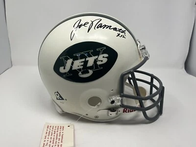 Joe Namath Autographed Signed NY Jets Riddell Authentic Full Size Helmet JSA COA - Image 1 of 4
