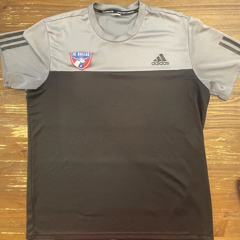 FC DALLAS Adidas Climalite Mens Shirt Size XL Black and Gray Cover