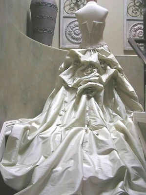 DEMETRIOS NEW Bridal gown Wedding Dress Bustier Corset taffeta  Gold 8 - Image 1 of 4