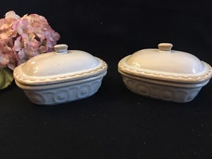 Masterclass Farmhouse Collection 2 Petite Casserole’s With Lids 5 1/2” X 4 1/4” - Picture 1 of 3