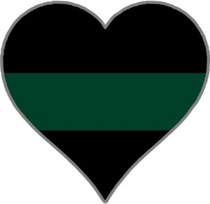 Calcomanía de corazón delgada línea verde agente federal militar de la Patrulla Fronteriza Var - Imagen 1 de 1