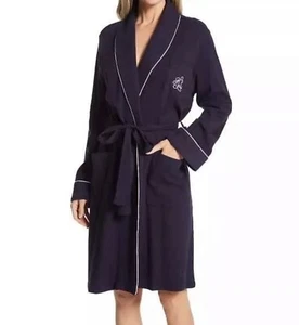 Ralph Lauren Women's Quilted Shawl Collar Robe - Size XL - Navy - Picture 1 of 7