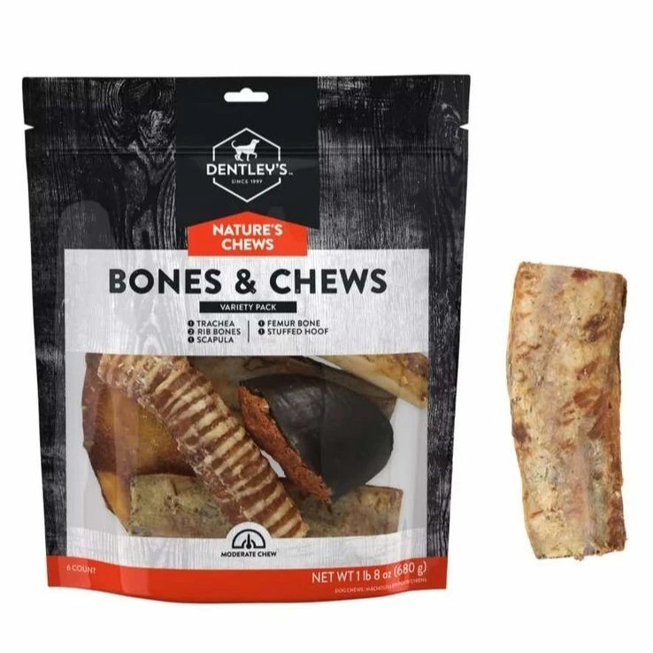 NUEVO Dentley's Nature's Natural Bones & Chews 6 Ct Paquete Variedad Moderada BB 12/25 Foto 1 de 4