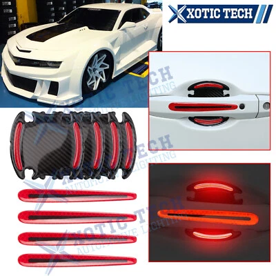 3D Carbon Fiber Style Door Handle Night Reflective Sticker Film For Chevy Camaro - Image 1 of 4