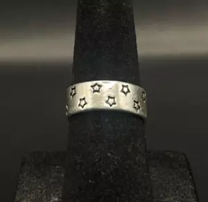 Vintage Estate Antique Silver Tone Star Ring - Size 5 - Picture 1 of 4