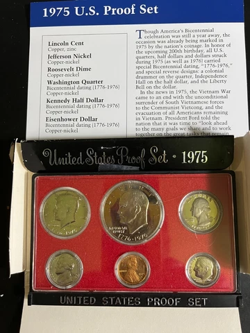 1975 U.S Proof Set, Uncirculated 6 Coin Set Cover